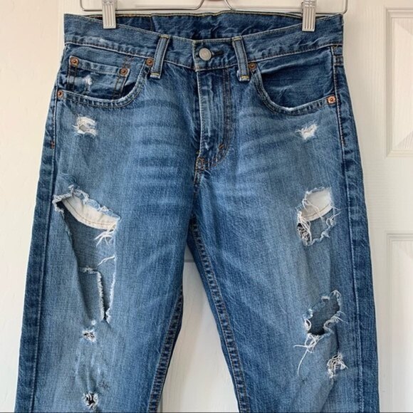 Levis 511 Slim Cuffed Distressed Jeans Size 29/30 - Picture 4 of 11